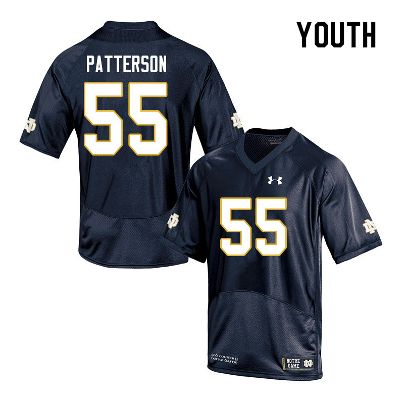 Youth NCAA Notre Dame Fighting Irish #55 Jarrett Patterson Stitched College Under Armour Authentic Navy Football Jersey KO10Q14SB